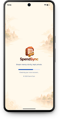 Spend Sync splash screen on a Google Pixel